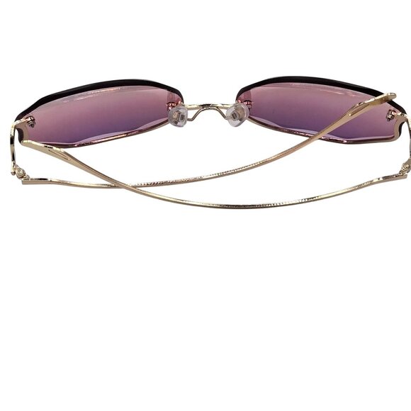 Large Frame Sunglasses Pink Purple Fade Streetwear Preppy Hippy Love Cute Chunky - Picture 10 of 16